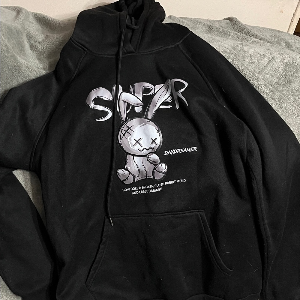 SHEIN Black Super Graphic Hoodie